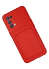 Newface Oppo Reno 5 Kılıf Kelvin Kartvizitli Silikon - Kırmızı