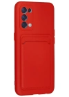Newface Oppo Reno 5 Kılıf Kelvin Kartvizitli Silikon - Kırmızı