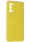 Newface Oppo Reno 5 Kılıf Nano içi Kadife Silikon - Sarı