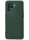 Newface Oppo Reno 5 Lite Kılıf Nano içi Kadife Silikon - Koyu Yeşil
