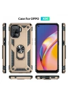 Newface Oppo Reno 5 Lite Kılıf Sofya Yüzüklü Silikon Kapak - Gold