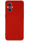 Newface Oppo Reno 7 Lite Kılıf Nano içi Kadife Silikon - Kırmızı