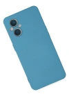 Newface Oppo Reno 7 Lite Kılıf Nano içi Kadife Silikon - Mavi
