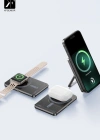 Newface PW580 5.000 mAh 20W Type-C 15W Kablosuz Şarj 3W Saat Şarj ve 5W Kulaklık Şarj Destekli PD Hızlı Şarj Magsafe Powerbank - Titanyum