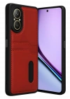 Newface Realme 12 Lite Kılıf Sara Kartvizitli Deri Kılıf - Kırmızı