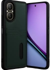 Newface Realme 12 Lite Kılıf Sara Kartvizitli Deri Kılıf - Koyu Yeşil
