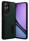 Newface Realme 12 Lite Kılıf Sara Kartvizitli Deri Kılıf - Koyu Yeşil
