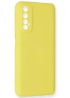Newface Realme 7 Kılıf Nano içi Kadife Silikon - Sarı