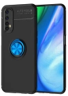 Newface Realme 7 Kılıf Range Yüzüklü Silikon - Siyah-Mavi