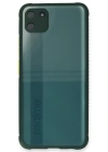 Newface Realme C11 Kılıf Miami Şeffaf Silikon - Koyu Yeşil