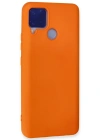 Newface Realme C15 Kılıf Nano içi Kadife Silikon - Turuncu