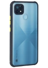 Newface Realme C21 Kılıf Miami Şeffaf Silikon - Lacivert
