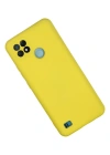 Newface Realme C21 Kılıf Nano içi Kadife Silikon - Sarı