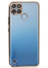 Newface Realme C25Y Kılıf Razer Lensli Silikon - Gold