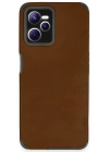 Newface Realme C35 Kılıf Loop Deri Silikon - Kahverengi
