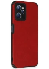 Newface Realme C35 Kılıf Loop Deri Silikon - Kırmızı