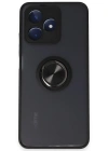 Newface Realme C53 Kılıf Montreal Yüzüklü Silikon Kapak - Siyah