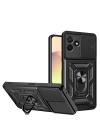 Newface Realme C53 Kılıf Pars Lens Yüzüklü Silikon - Siyah