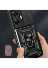 Newface Realme C55 Kılıf Pars Lens Yüzüklü Silikon - Yeşil