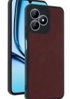 Newface Realme Note 50 4G Kılıf Aras Deri Kapak - Bordo