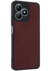 Newface Realme Note 50 4G Kılıf Aras Deri Kapak - Bordo
