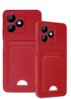 Newface Realme Note 50 4G Kılıf Kelvin Kartvizitli Silikon - Kırmızı