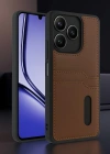 Newface Realme Note 50 4G Kılıf Sara Kartvizitli Deri Kılıf - Koyu Yeşil