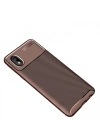 Newface Samsung Galaxy A01 Core Kılıf Auto Focus Karbon Kapak - Kahverengi