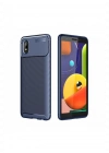 Newface Samsung Galaxy A01 Core Kılıf Auto Focus Karbon Kapak - Lacivert