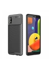 Newface Samsung Galaxy A01 Core Kılıf Auto Focus Karbon Kapak - Siyah
