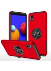 Newface Samsung Galaxy A01 Core Kılıf Elit Yüzüklü Kapak - Kırmızı