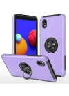Newface Samsung Galaxy A01 Core Kılıf Elit Yüzüklü Kapak - Mor