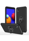 Newface Samsung Galaxy A01 Core Kılıf Elit Yüzüklü Kapak - Siyah