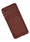 Newface Samsung Galaxy A01 Core Kılıf Kelvin Kartvizitli Silikon - Bordo