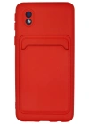 Newface Samsung Galaxy A01 Core Kılıf Kelvin Kartvizitli Silikon - Kırmızı