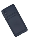 Newface Samsung Galaxy A01 Core Kılıf Kelvin Kartvizitli Silikon - Lacivert