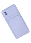 Newface Samsung Galaxy A01 Core Kılıf Kelvin Kartvizitli Silikon - Lila