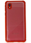 Newface Samsung Galaxy A01 Core Kılıf Miami Şeffaf Silikon - Kırmızı