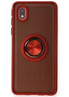 Newface Samsung Galaxy A01 Core Kılıf Montreal Yüzüklü Silikon Kapak - Kırmızı