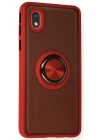 Newface Samsung Galaxy A01 Core Kılıf Montreal Yüzüklü Silikon Kapak - Kırmızı