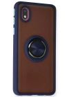 Newface Samsung Galaxy A01 Core Kılıf Montreal Yüzüklü Silikon Kapak - Lacivert