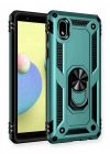 Newface Samsung Galaxy A01 Core Kılıf Sofya Yüzüklü Silikon Kapak - Yeşil