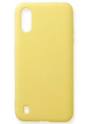 Newface Samsung Galaxy A01 Kılıf Nano içi Kadife Silikon - Sarı