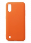Newface Samsung Galaxy A01 Kılıf Nano içi Kadife Silikon - Turuncu