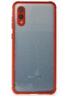 Newface Samsung Galaxy A02 Kılıf Miami Şeffaf Silikon - Kırmızı