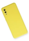 Newface Samsung Galaxy A02 Kılıf Nano içi Kadife Silikon - Sarı