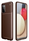 Newface Samsung Galaxy A02S Kılıf Auto Focus Karbon Kapak - Kahverengi