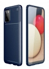 Newface Samsung Galaxy A02S Kılıf Auto Focus Karbon Kapak - Lacivert