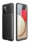 Newface Samsung Galaxy A02S Kılıf Auto Focus Karbon Kapak - Siyah