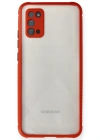 Newface Samsung Galaxy A02S Kılıf Miami Şeffaf Silikon - Kırmızı